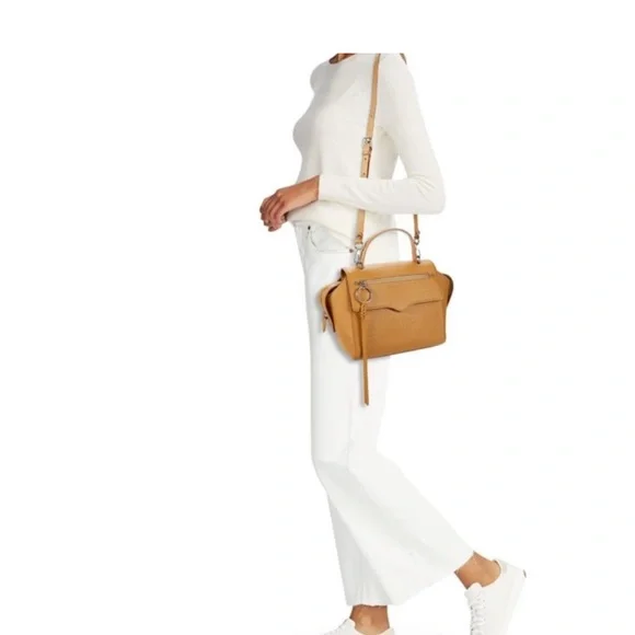 Rebecca Minkoff Tan Shoulder Bag with Textured Leather